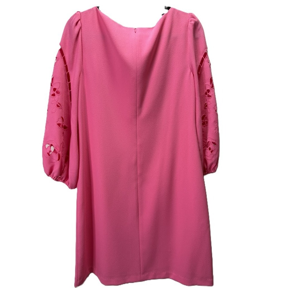 Vince Camuto Pink Eyelet Sleeve Crepe Shift Dress Lipstick Pink Size 10